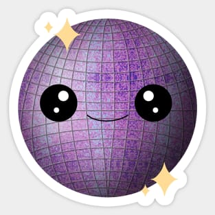 Kawaii Disco Ball in Purple Sticker